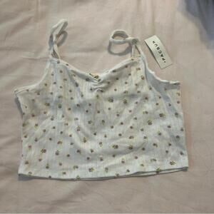 PacSun White and Purple Floral Top